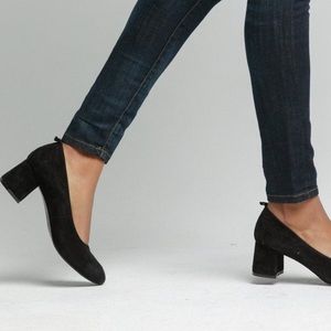 ABLE short block heel - black suede